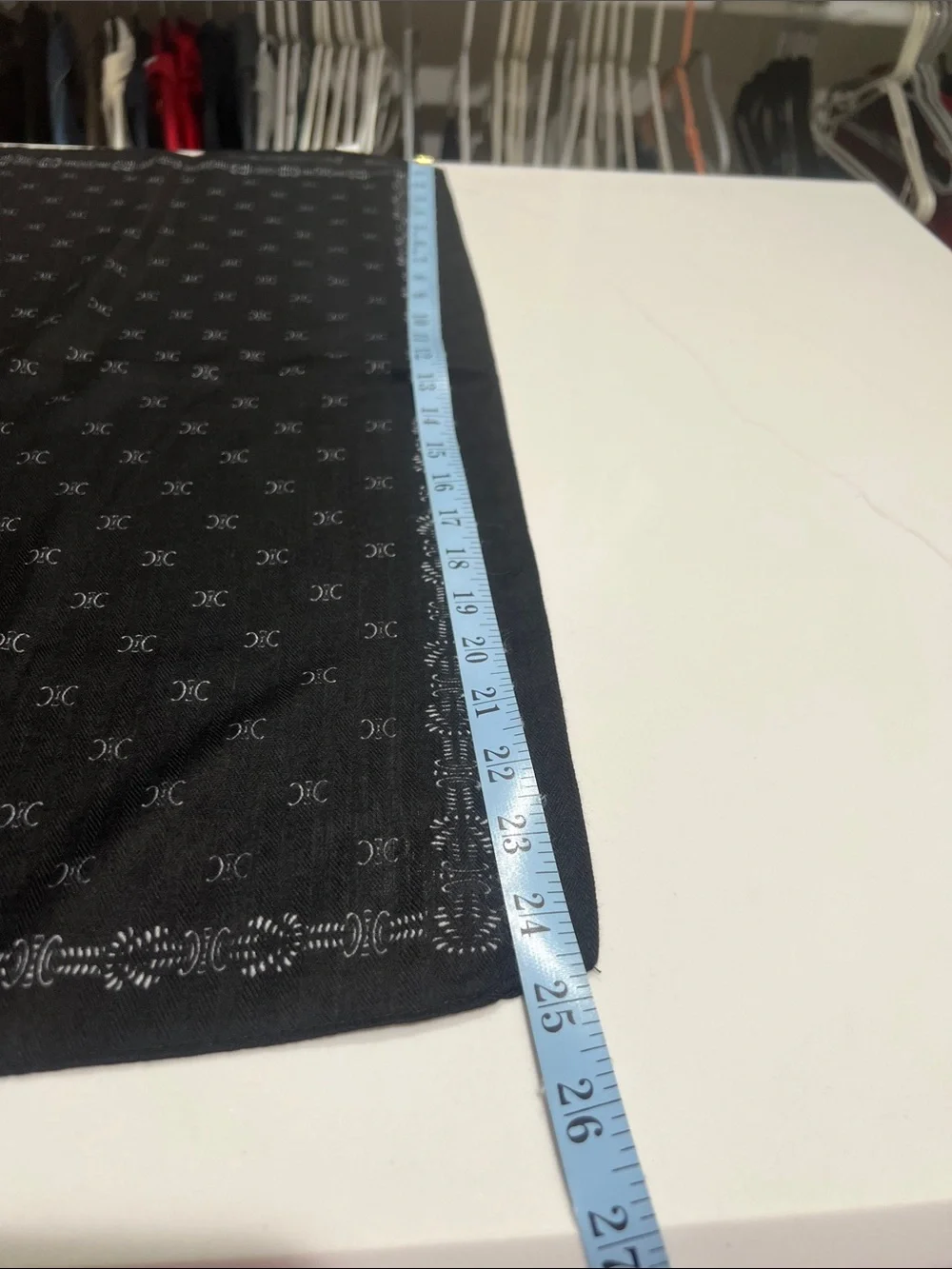 Celine look new Scarf with Triumph White Logo Border, NWOT. Classy. Never worn.